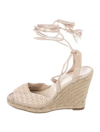 Pre-owned Joie Suede Animal Print Espadrilles In Brown