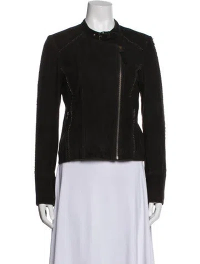 Pre-owned Joie Suede Biker Jacket In Brown