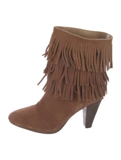 Pre-owned Joie Suede Boots In Brown