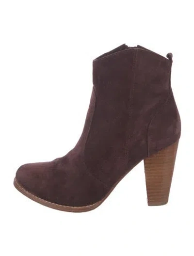 Pre-owned Joie Suede Boots In Burgundy