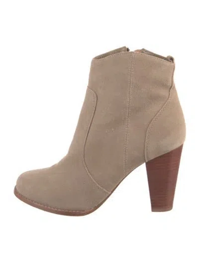 Pre-owned Joie Suede Braided Accents Boots In Neutral