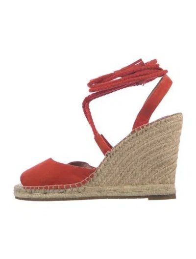 Pre-owned Joie Suede Braided Accents Pumps In Orange