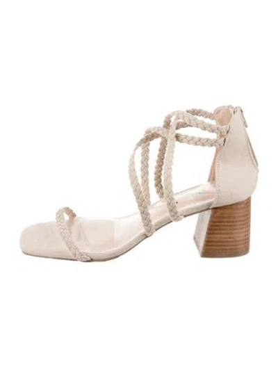 Pre-owned Joie Suede Braided Accents Sandals In Neutral
