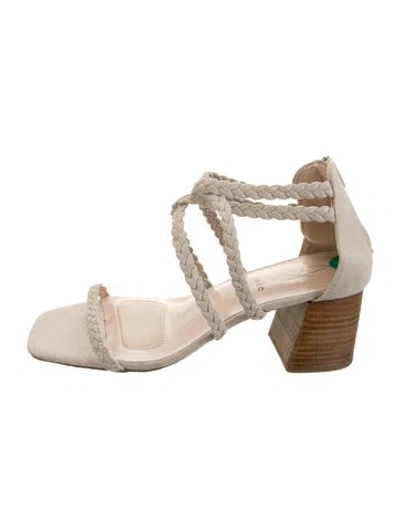Pre-owned Joie Suede Braided Accents Sandals In Neutrals