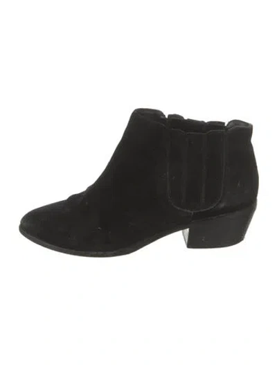 Pre-owned Joie Suede Chelsea Boots In Black