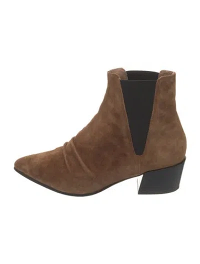 Pre-owned Joie Suede Chelsea Boots In Brown