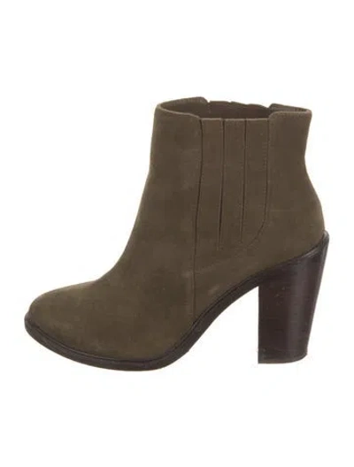 Pre-owned Joie Suede Chelsea Boots In Green