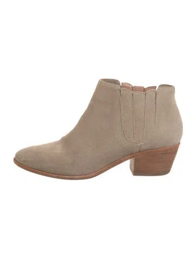 Pre-owned Joie Suede Chelsea Boots In Grey/neutrals