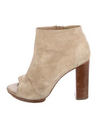 Pre-owned Joie Suede Colorblock Pattern Boots In Neutral