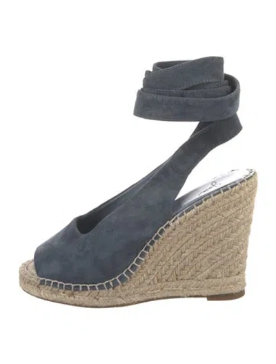 Pre-owned Joie Suede Colorblock Pattern Slingback Pumps In Blue