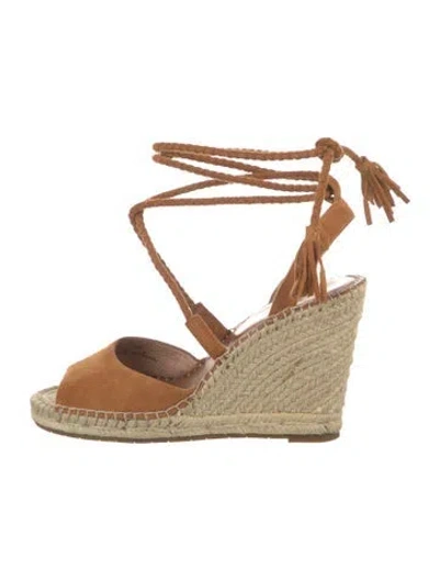 Pre-owned Joie Suede Colorblock Pattern Slingback Pumps In Brown