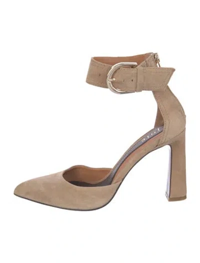 Pre-owned Joie Suede D'orsay Pumps In Neutral