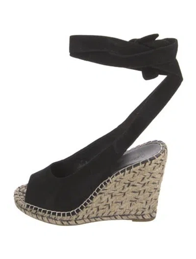 Pre-owned Joie Suede Espadrilles In Black
