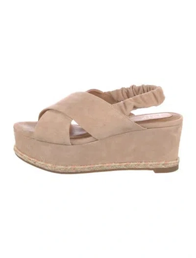 Pre-owned Joie Suede Espadrilles In Neutral