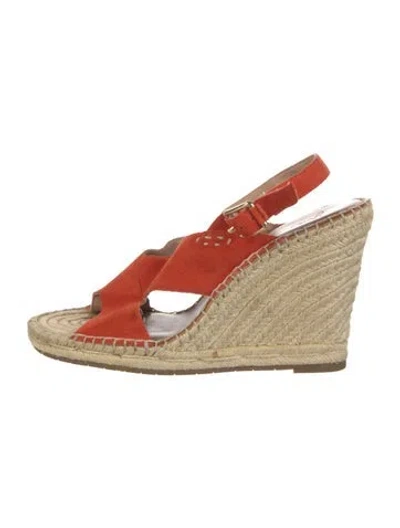 Pre-owned Joie Suede Espadrilles In Orange