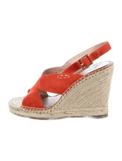Pre-owned Joie Suede Espadrilles In Orange