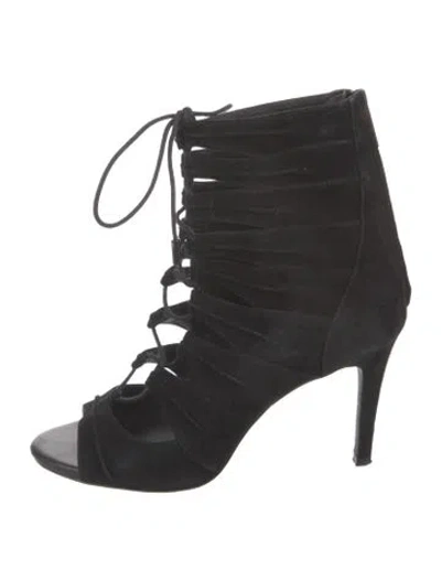 Pre-owned Joie Suede Gladiator Sandals In Black