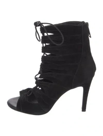 Pre-owned Joie Suede Gladiator Sandals In Black