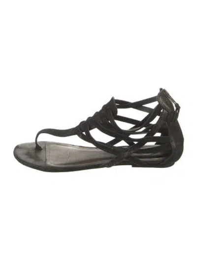 Pre-owned Joie Suede Gladiator Sandals In Black