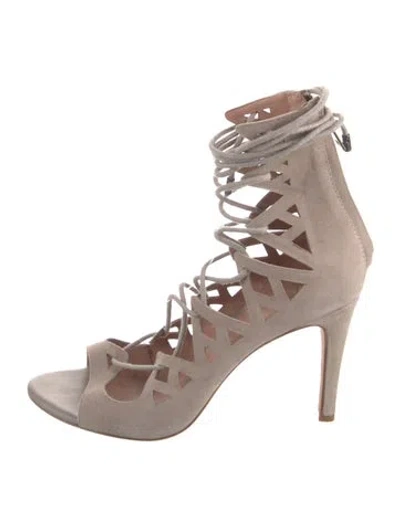 Pre-owned Joie Suede Gladiator Sandals In Neutral