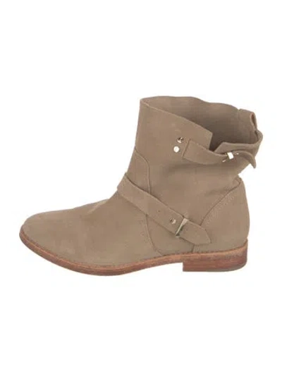 Pre-owned Joie Suede Moto Boots In Neutrals