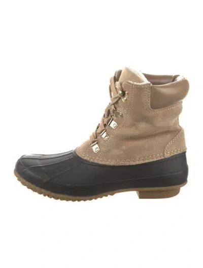 Pre-owned Joie Suede Printed Boots In Black/neutrals