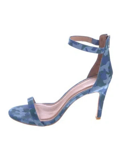 Pre-owned Joie Suede Printed Sandals In Blue