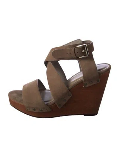 Pre-owned Joie Suede Sandals In Black