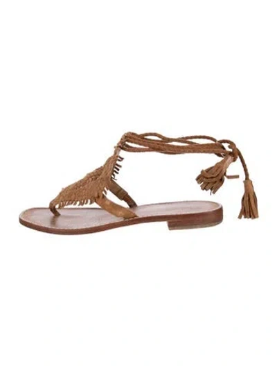 Pre-owned Joie Suede Sandals In Clear