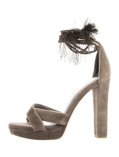 Pre-owned Joie Suede Sandals In Green