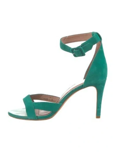 Pre-owned Joie Suede Sandals In Green