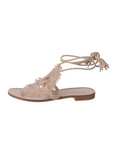 Pre-owned Joie Suede Sandals In Metallic/neutrals
