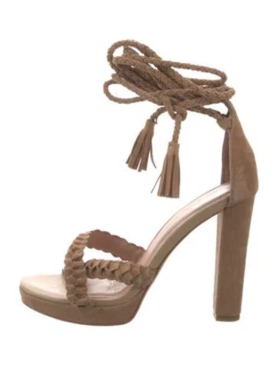 Pre-owned Joie Suede Sandals In Neutrals