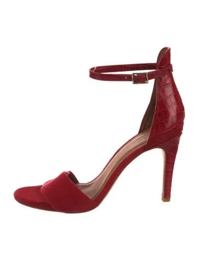 Pre-owned Joie Suede Sandals In Red