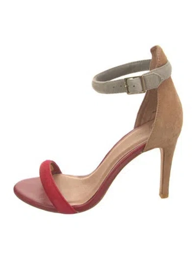 Pre-owned Joie Suede Sandals In Red