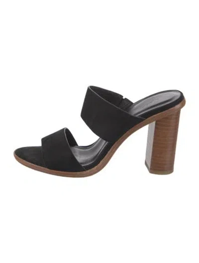 Pre-owned Joie Suede Slides In Black