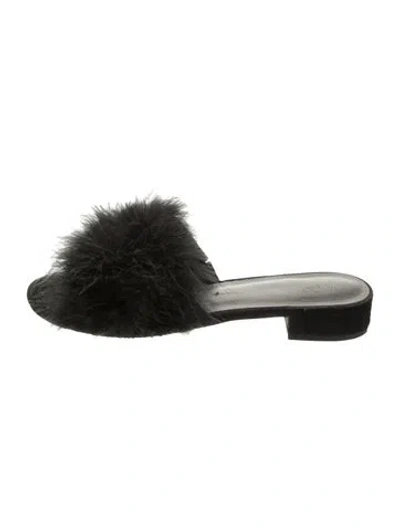 Pre-owned Joie Suede Slides In Black