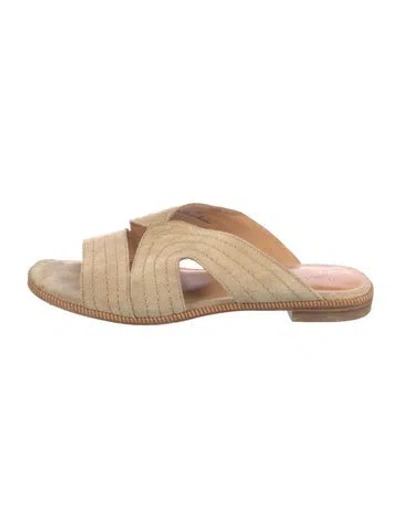 Pre-owned Joie Suede Slides In Brown