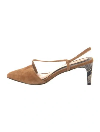 Pre-owned Joie Suede Slingback Pumps In Brown