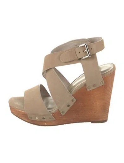 Pre-owned Joie Suede Slingback Sandals In Gray