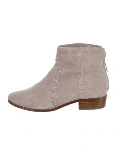 Pre-owned Joie Suede Studded Accents Boots In Grey