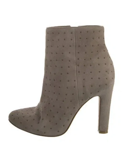 Pre-owned Joie Suede Studded Accents Boots In Neutral