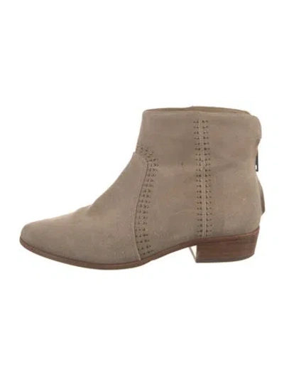 Pre-owned Joie Suede Studded Accents Boots In Neutral