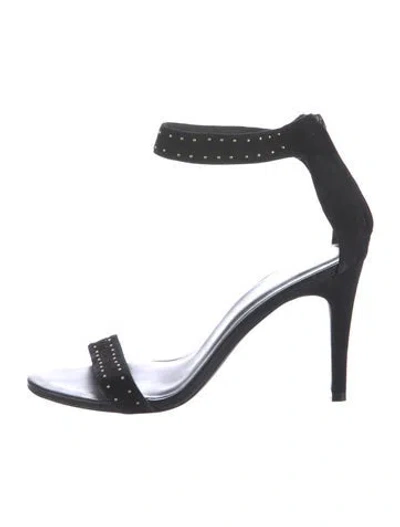 Pre-owned Joie Suede Studded Accents Sandals In Black