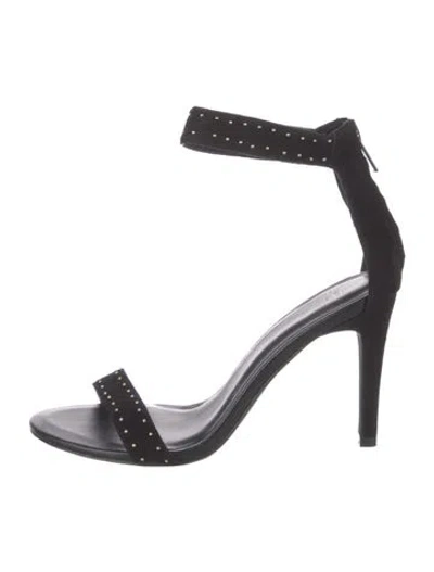 Pre-owned Joie Suede Studded Accents Sandals In Black