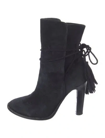 Pre-owned Joie Suede Tassel Accents Boots In Blue