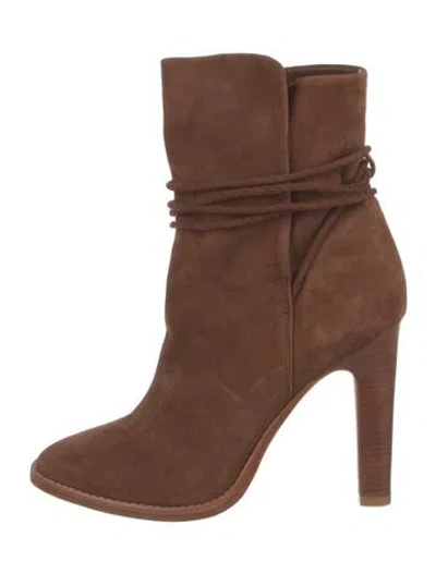 Pre-owned Joie Suede Tassel Accents Boots In Brown