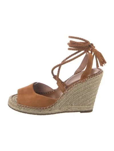 Pre-owned Joie Suede Tassel Accents Espadrilles In Neutral