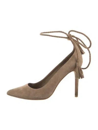 Pre-owned Joie Suede Tassel Accents Pumps In Neutral