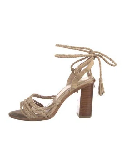 Pre-owned Joie Suede Tassel Accents Sandals In Brown